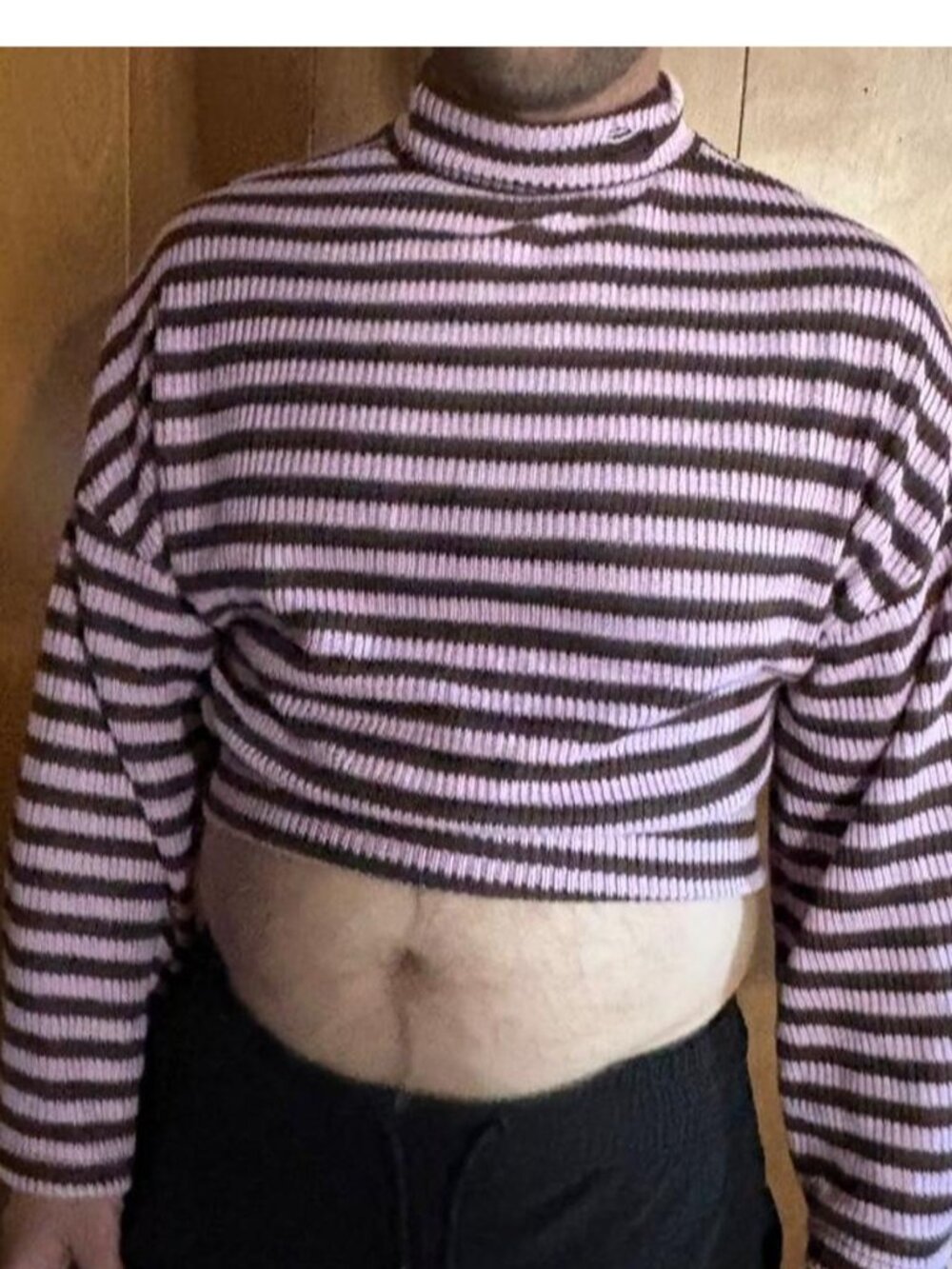 y2k Missguided Pink and Brown Turtleneck